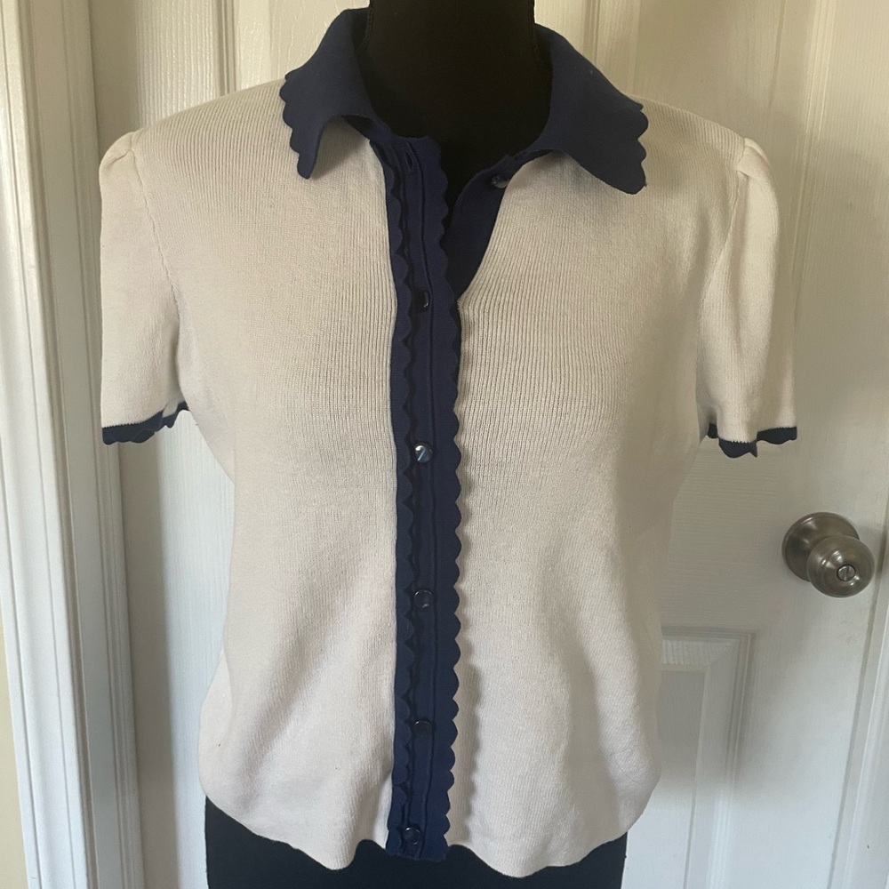 Express Navy and white Cardigan